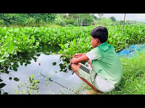 Nicely Unbelievable Fishing Technique || Asian Boy Hunting Fish By Fish Hook From River #fishing
