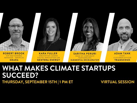 What Makes Climate Startups Succeed? With Robert Brook, Kara Fuller, Saritha Peruri, and Adam Tank