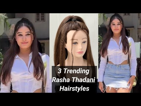 Trending Rasha Thadani Hairstyles | Half Up Ponytail Hairstyles | Easy Hair style girl