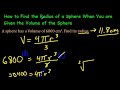 Calculating Sphere Volume and Radius