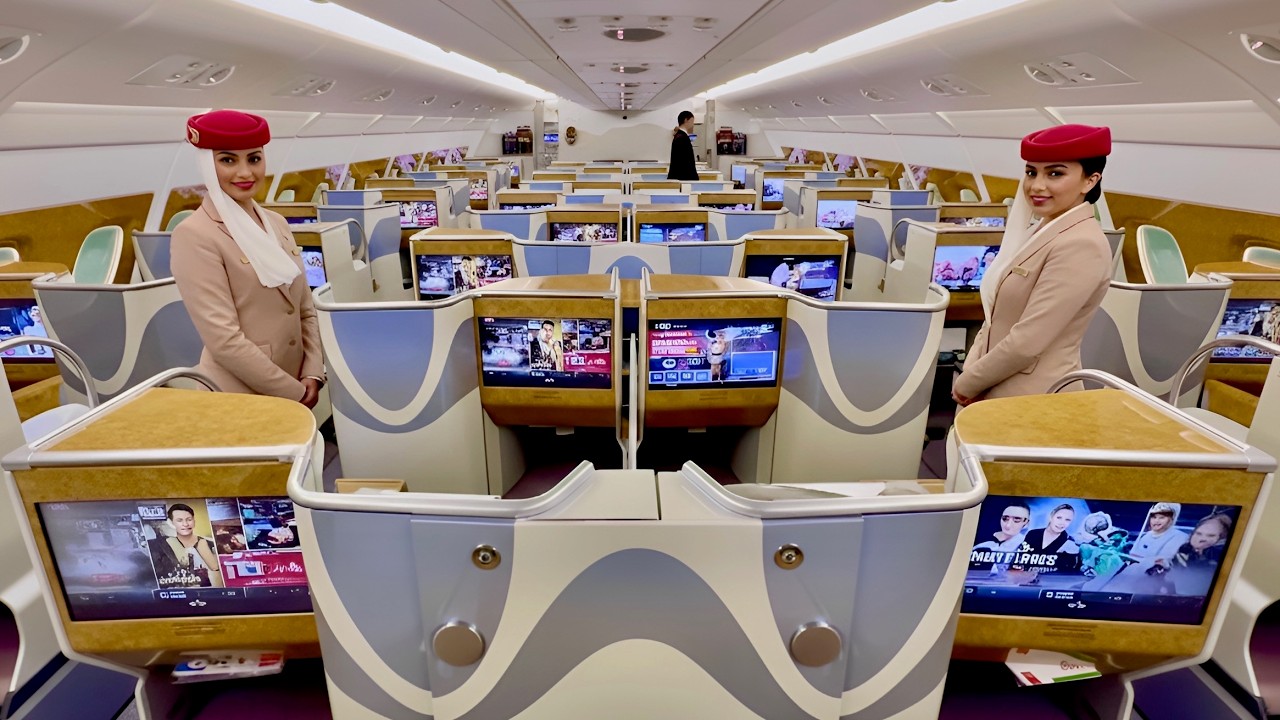 Emirates A380 Business Class - Dubai to Bali Flight Review (4K)