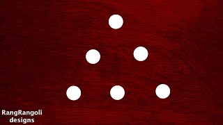small Apartment kolam 3X1 dots | easy rangoli designs | daily rangoli design | RangRangoli designs