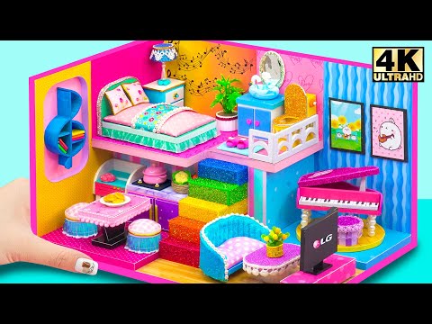 How To Build Colorful Dream House from Cardboard – Handmade in Every Detail ❤️ DIY Miniature House