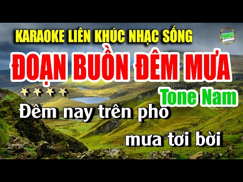 Karaoke Liên Khúc Trữ Tình Tone Nam Dễ Hát | Tuyển Chọn Nhạc Xưa Bolero – ĐOẠN BUỒN ĐÊM MƯA