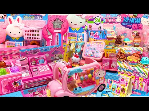 9 minutes Satisfying with Unboxing Cute Pink Rabbit Ice Cream Truck and Cash Register ASMR