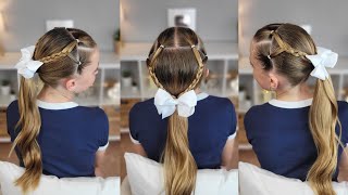 Peinado en 5 minutos para la escuela / Easy 5 minute back to school hairstyle tutorial 