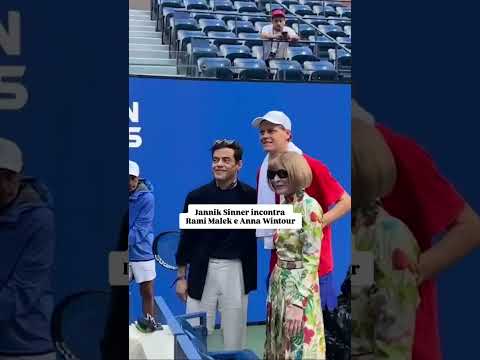 Jannik Sinner meets Anna Wintour  and Rami Malek - Us Open 2025 🦊🇺🇸👊🏻