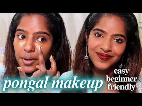 Beginner Friendly Affordable Pongal Makeup Look For Indian Brown Skin-Tamil🌼