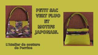 Petit Sac Vert Fluo et Motifs Japonais, petit mais parfaitement proportionné.