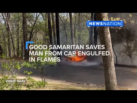 YouTube video thumbnail: Good Samaritan Saves man From car Engulfed in Flames