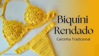 CALCINHA - Biquíni Rendado em Crochê