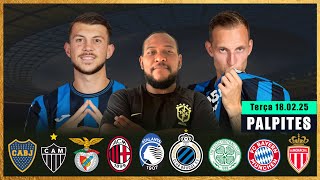 PALPITES DE FUTEBOL PARA HOJE 18 02 2025 (Terça) + BILHETE PRONTO | Palpites do Dia
