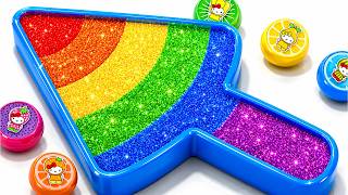ASMR Slime Video l How To Make Rainbow Triangular Ice Cream Bathtub With Glitter Slime | By YoYo