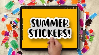 Summer Stickers in Procreate ☀️ FULL PROCESS: Procreate + Cricut