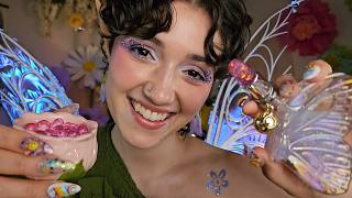 ASMR Fairy Gets You Ready for Florapalooza 🎶🌷 skincare & makeup, hair tinsel, personal attention