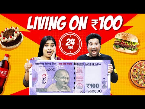 LIVING ON RS 100 FOR 24 HOURS  CHALLENGE || FOOD CHALLENGE || #RekhavsPrince