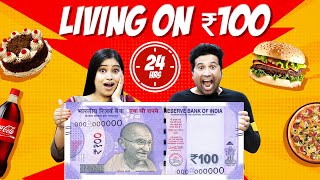 LIVING ON RS 100 FOR 24 HOURS  CHALLENGE || FOOD CHALLENGE || #RekhavsPrince