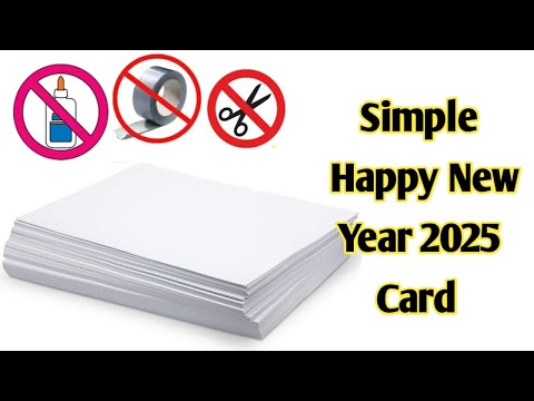 😍 White Paper 😍 Happy New year greeting card making / how to make happy new year greeting card 2025