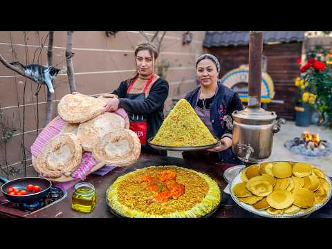 Azerbaijani Women Cook 5 Traditional Dishes Over Fire in 7 Hours | Village Cooking