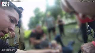DUTCH FIREFIGHTERS - A CHILD GOT THEIR FOOT STUCK BETWEEN THE BIKE PEDAL