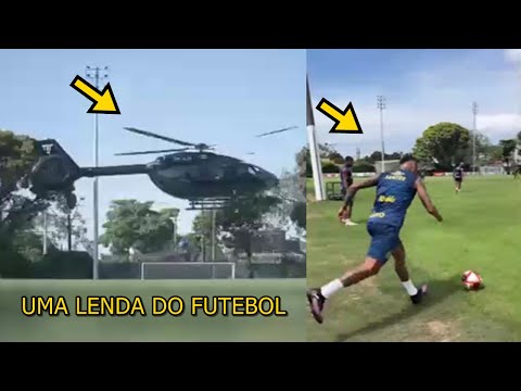 Oha isso! Neymar chega em treino do Santos de Helicóptero e ainda faz gol antológico