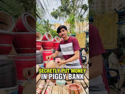 Secretly put money in piggy bank😱 #minivlog #shorts