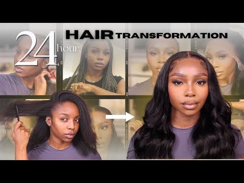 24hr hair transformation | BRAIDS to BUNDLES ft. AliPearl Hair