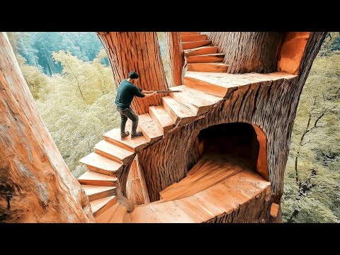 Man Builds Treehouse to Protect Himself from Predators | Start to Finish Build by ‪forestbuilder‬