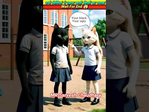 Blown mockery of the black cat 😹 #Catsoftiktok #CatLovers #cat #cute #FunnyCats #catcartoon #fyp