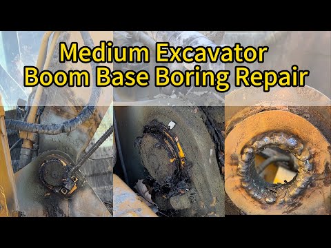 Medium Excavator Boom Base Boring Repair