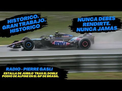 Radio Pierre Gasly, estalla de júbilo" tras el doble podio de Alpine en el GP de Brasil. F1 radio