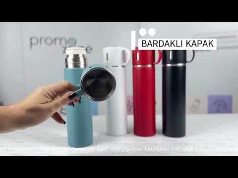 580 ml Kaydırmaz Taban Bardaklı Termos Promozone