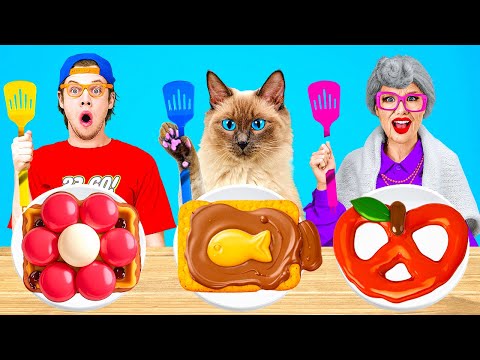 ÉPICA COMPETENCIA DE COCINA: ABUELA vs GATO vs YO 🎂🏆 Quién Ganará la Batalla de de 123 GO!