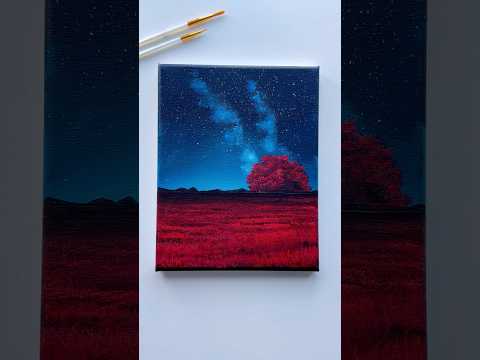 Galactic Meadow ๐โจ๐ฅ #acrylicpainting #artshorts #fypใทใ