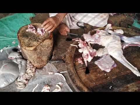 Live Goat Cutting & Meat Selling – Full Market Experience!