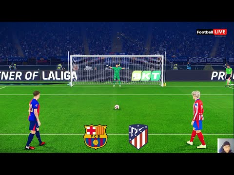 Barcelona vs Atletico Madrid - Penalty Shootout | La Liga 24/25 | Yanal vs Griezmann | eFootball PES