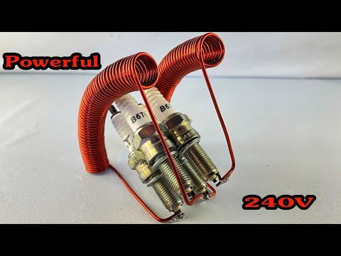 Easy Create 240Volt Free Electricity Energy At Home With 4 Spark plug & Copper Wire  #technology