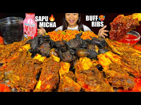 Spicy Buffalo Ribs + Creamy & Fatty Sappumicha with Spicy Noodles Challenge!🌶️🔥Mukbang | Eating Show