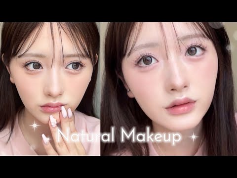 ナチュラルだけど可愛い🧊🫧透明感たっぷりで涼しげな夏のピンクメイク☀️