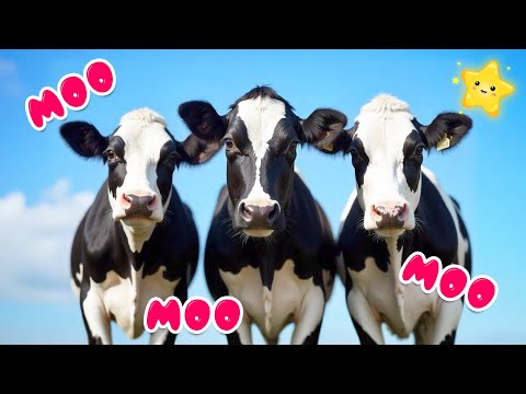 Happy cow dancing Moo-moo-moo Song for kids