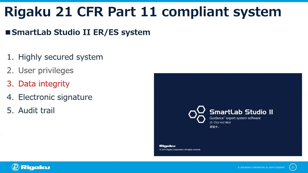 Thumbnail image of Introduction of Part 11 Compliant Features in SmartLab Studio II