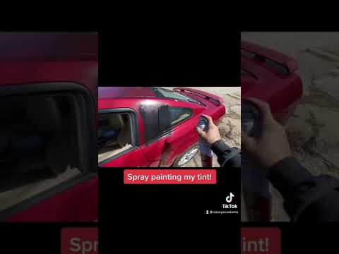 Spray painting tint on a brand new mustang! Rustoleum turbo paint cans!