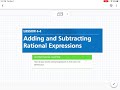 Exploring Adding and Subtracting Rational Expressions