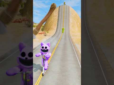Skibidi Toilets, Freddy & Smiling Critters VS Spinning Axe Trap Hill Crush #3 – BeamNG.drive