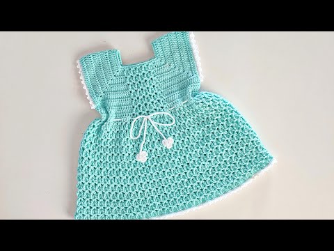 2 Yaş Tığ İşi Bebek Elbisesi Tarifi | Kolay ve Zarif Model/ tığ işi elbise/örgü elbise