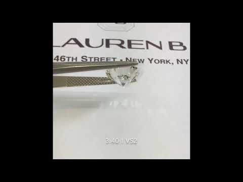 Round Cut Diamond GIA 3.40 Ct I Color VS2 Clarity