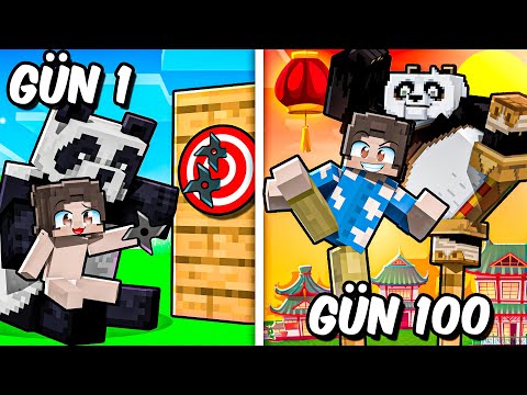 Minecraft'ta KUNG-FU PANDA Olarak 100 GÜN GEÇİRDİM! 🐼