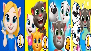 Talking Angela Dress Up VS My Talking Tom Friends 1 VS  Tom Friends 2 Talking Tom & Friends: World