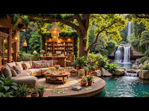 Positive Morning Jazz at Cozy Summer Porch Ambience ☕Smooth Jazz Background Music for Stress Relief