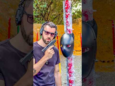 Metendo BALA em uma MÁSCARA BALÍSTICA da China! 🇨🇳🔫